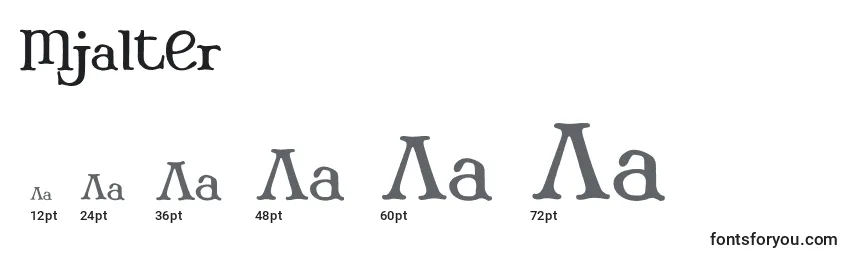 Размеры шрифта Mjalter