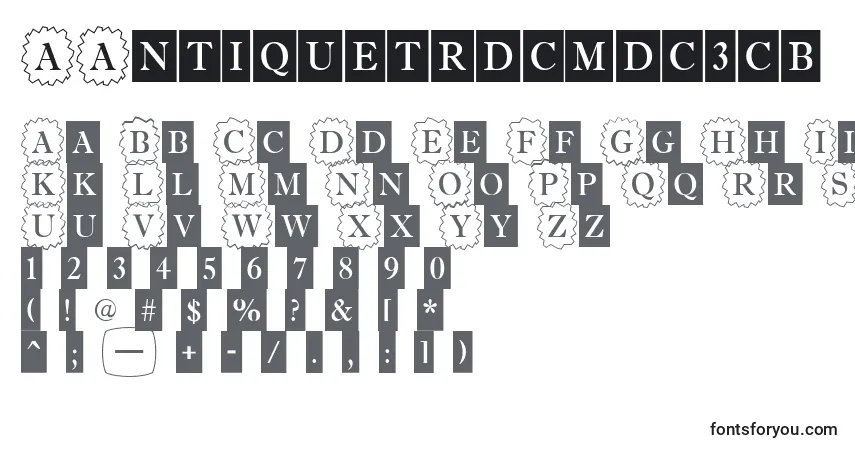 Czcionka AAntiquetrdcmdc3cb – alfabet, cyfry, specjalne znaki