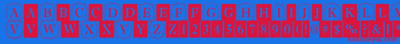 AAntiquetrdcmdc3cb-fontti – punaiset fontit sinisellä taustalla