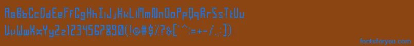 Czcionka TightPixelRegular – niebieskie czcionki na brązowym tle