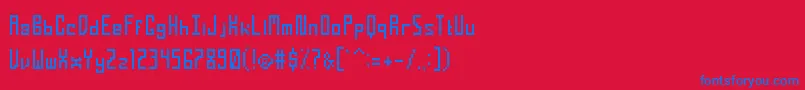 TightPixelRegular-fontti – siniset fontit punaisella taustalla