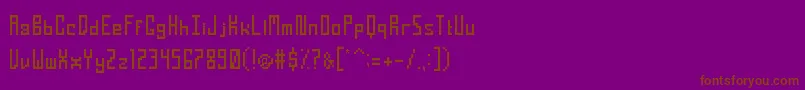 フォントTightPixelRegular – 紫色の背景に茶色のフォント