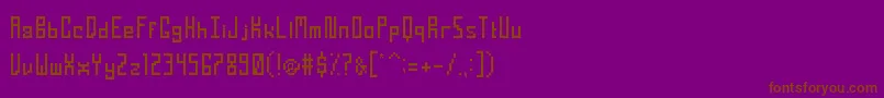 Fonte TightPixelRegular – fontes marrons em um fundo roxo