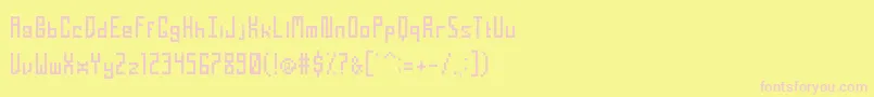 TightPixelRegular-Schriftart – Rosa Schriften auf gelbem Hintergrund