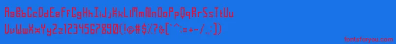 Czcionka TightPixelRegular – czerwone czcionki na niebieskim tle
