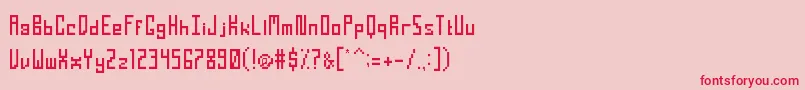 TightPixelRegular Font – Red Fonts on Pink Background