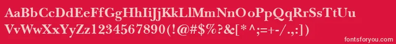BaskervilleSsiSemiBold Font – Pink Fonts on Red Background