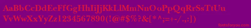 BaskervilleSsiSemiBold Font – Red Fonts on Purple Background