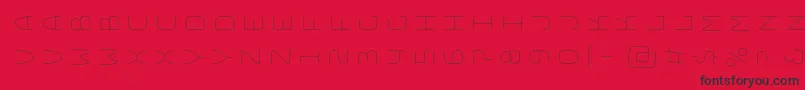 フォントBungeelayersrotatedInline – 赤い背景に黒い文字