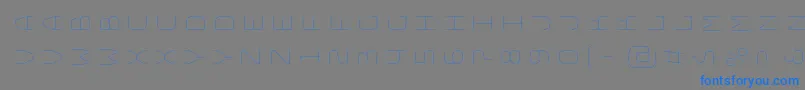 BungeelayersrotatedInline-Schriftart – Blaue Schriften auf grauem Hintergrund
