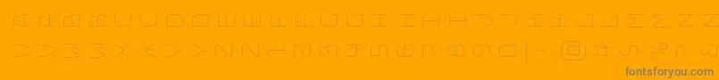 BungeelayersrotatedInline Font – Gray Fonts on Orange Background