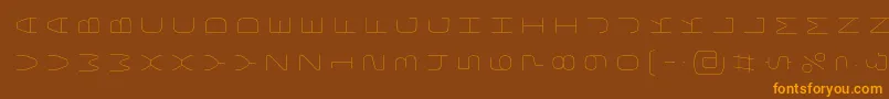 Шрифт BungeelayersrotatedInline – оранжевые шрифты на коричневом фоне