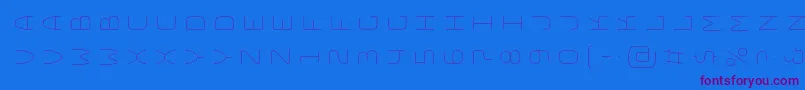 BungeelayersrotatedInline Font – Purple Fonts on Blue Background