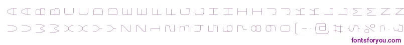 BungeelayersrotatedInline Font – Purple Fonts on White Background