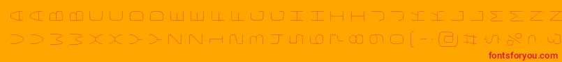 BungeelayersrotatedInline Font – Red Fonts on Orange Background
