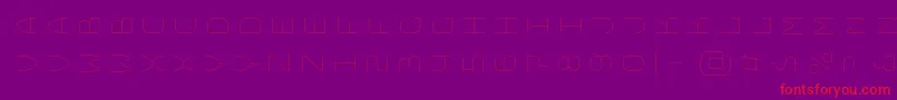 BungeelayersrotatedInline Font – Red Fonts on Purple Background