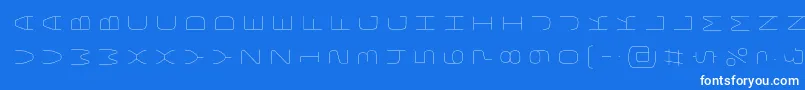 BungeelayersrotatedInline Font – White Fonts on Blue Background