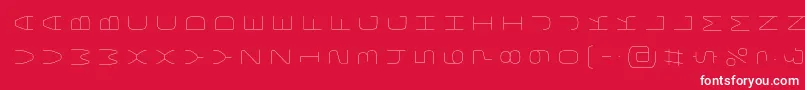 BungeelayersrotatedInline Font – White Fonts on Red Background