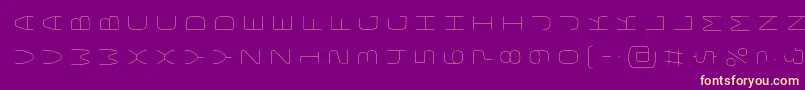 Шрифт BungeelayersrotatedInline – жёлтые шрифты на фиолетовом фоне