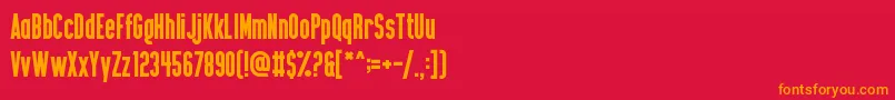 BoldTestament Font – Orange Fonts on Red Background