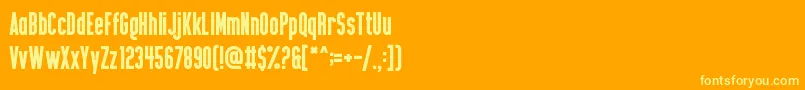 フォントBoldTestament – オレンジの背景に黄色の文字