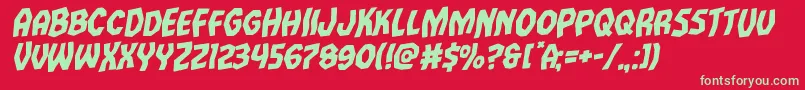 Vampirebriderotal Font – Green Fonts on Red Background