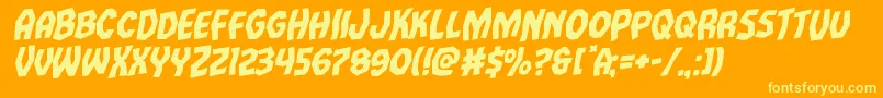Vampirebriderotal Font – Yellow Fonts on Orange Background