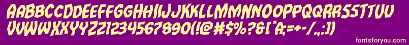 Vampirebriderotal Font – Yellow Fonts on Purple Background