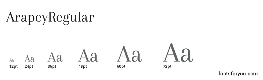 Größen der Schriftart ArapeyRegular