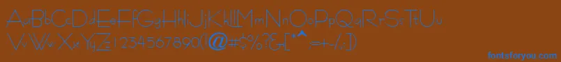 フォントTourinassk – 茶色の背景に青い文字