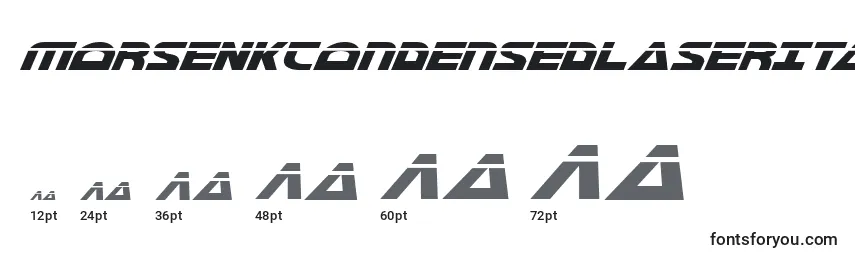 MorseNkCondensedLaserItalic Font Sizes