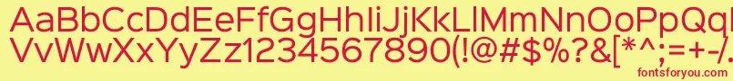 フォントSinkinsans400regular – 赤い文字の黄色い背景
