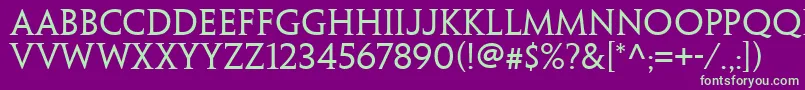 フォントPenumbrawebproSerif – 紫の背景に緑のフォント