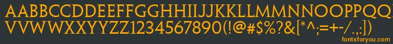 フォントPenumbrawebproSerif – 黒い背景にオレンジの文字