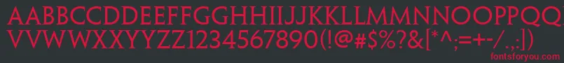 フォントPenumbrawebproSerif – 黒い背景に赤い文字