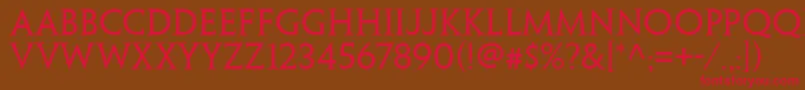 フォントPenumbrawebproSerif – 赤い文字が茶色の背景にあります。