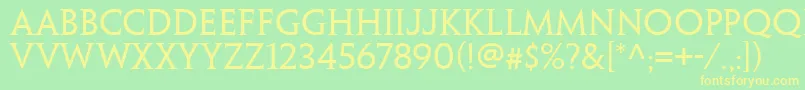 フォントPenumbrawebproSerif – 黄色の文字が緑の背景にあります