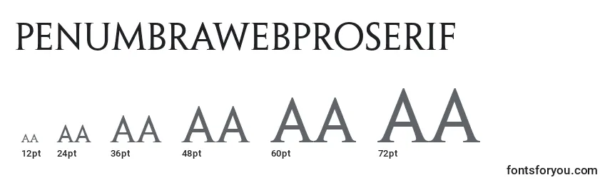 PenumbrawebproSerif Font Sizes