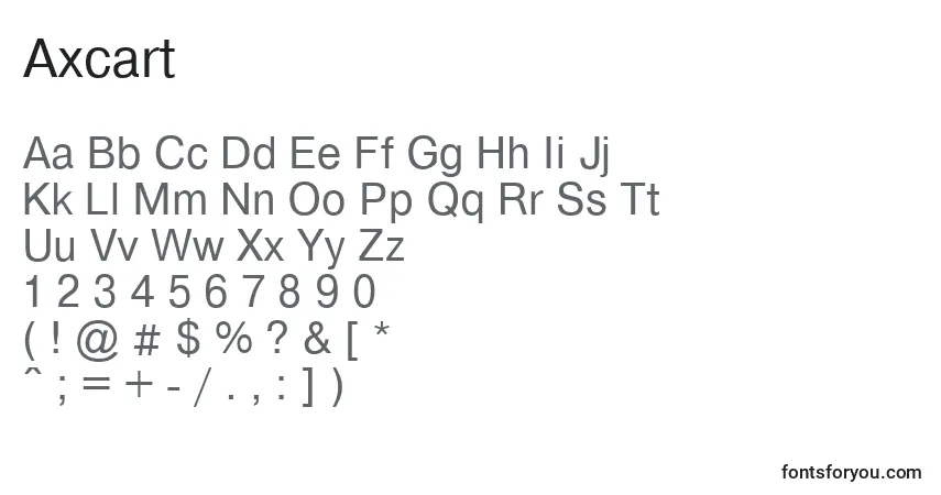 Schriftart Axcart – Alphabet, Zahlen, spezielle Symbole