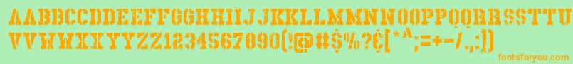 Dirnaith Font – Orange Fonts on Green Background