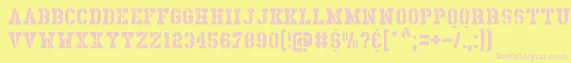 Dirnaith Font – Pink Fonts on Yellow Background