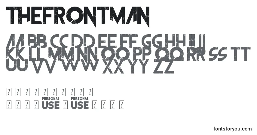 Czcionka TheFrontman – alfabet, cyfry, specjalne znaki