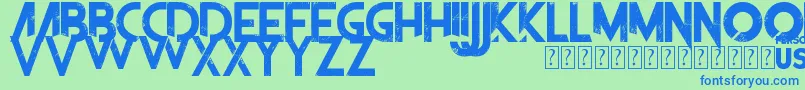 TheFrontman Font – Blue Fonts on Green Background