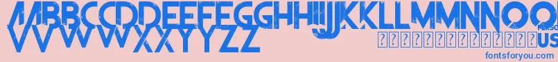 Czcionka TheFrontman – niebieskie czcionki na różowym tle