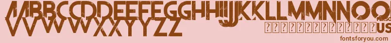 Czcionka TheFrontman – brązowe czcionki na różowym tle