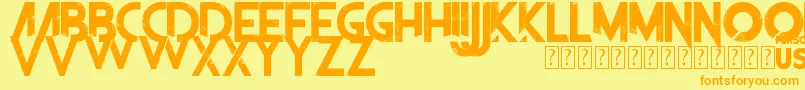 Saiba mais sobre a fonte TheFrontman Fonte TheFrontman – fontes laranjas em um fundo amarelo