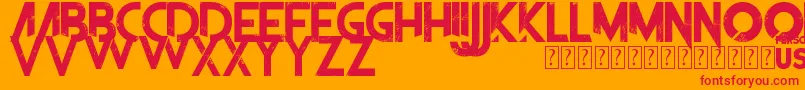 TheFrontman Font – Red Fonts on Orange Background