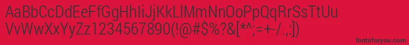 RobotoCondensedLight Font – Black Fonts on Red Background