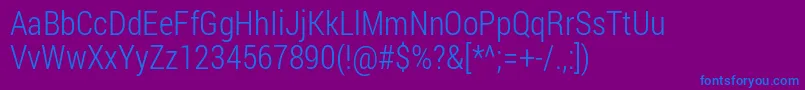 RobotoCondensedLight Font – Blue Fonts on Purple Background
