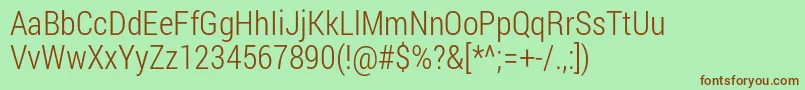 RobotoCondensedLight Font – Brown Fonts on Green Background
